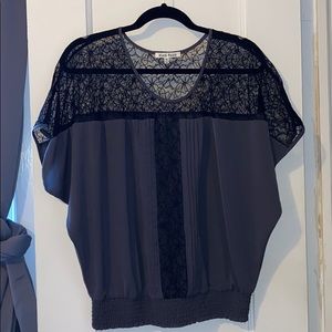 Black and gray lace top